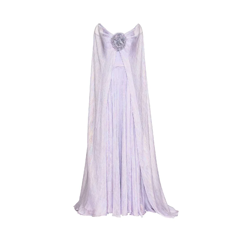 Gemy Maalouf Women's Lilac Long Dress Tunics Yoga stretchy