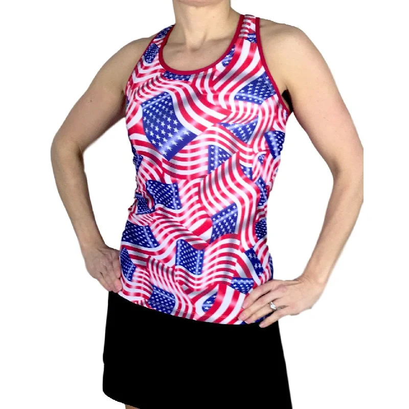 Women's American Flag Athletic Tank cutout tank top