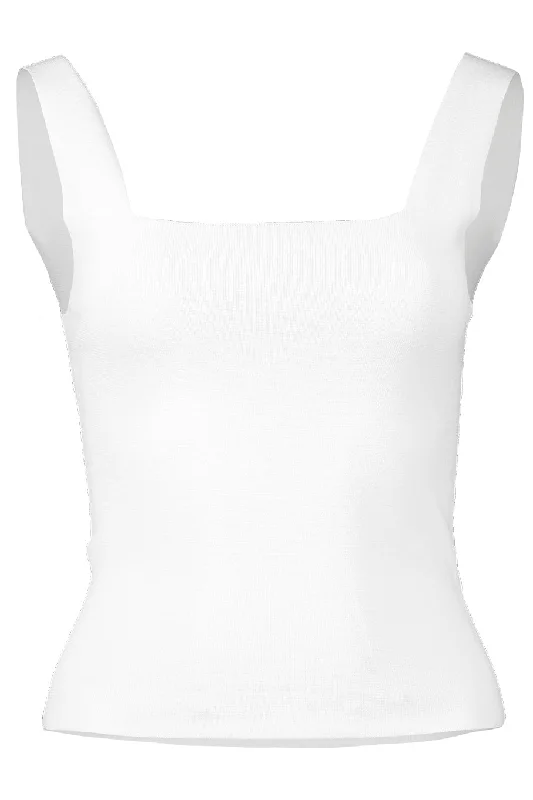 Square Neck Tank - Off White silver tank top