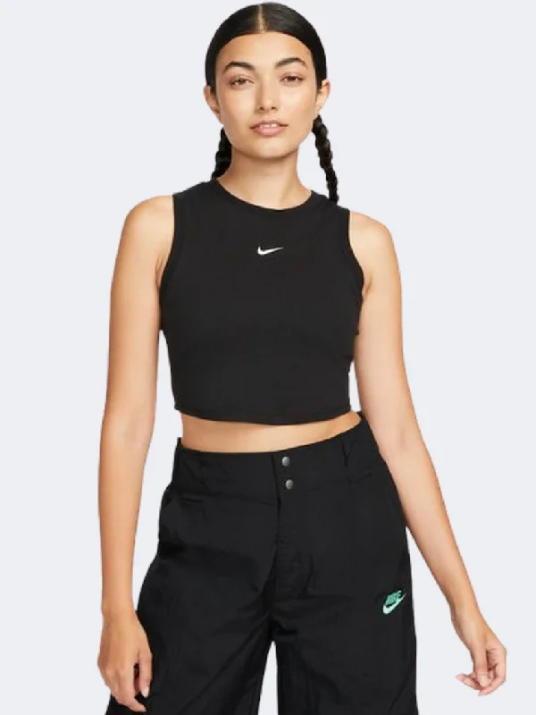 Nike Sportswear Essential Rib Chill Knit Women Lifestyle Tank Black/Sail turquoise tank top