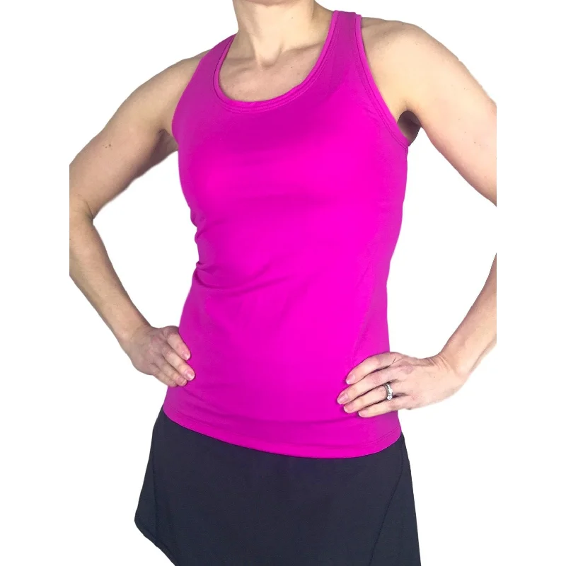 Pink Racerback Athletic Tank, Golf Shirt, Tennis Shirt, Running Shirt or Top, Yoga Top open back tank