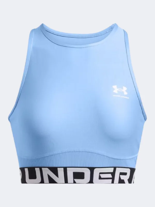 Under Armour Heatgear Rib Women Training Tank Horizon Blue/White breathable tank top