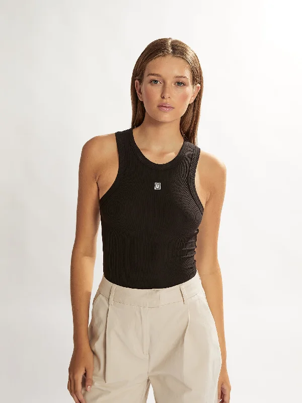 Lenni Tank Black mesh tank top