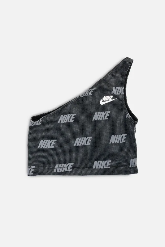 Rework Nike One Shoulder Tank - S metallic tank top