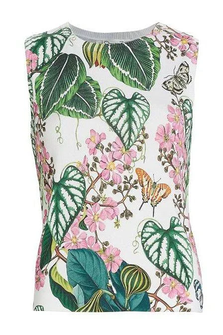 Mixed Botanical Garden Tank sheer tank top