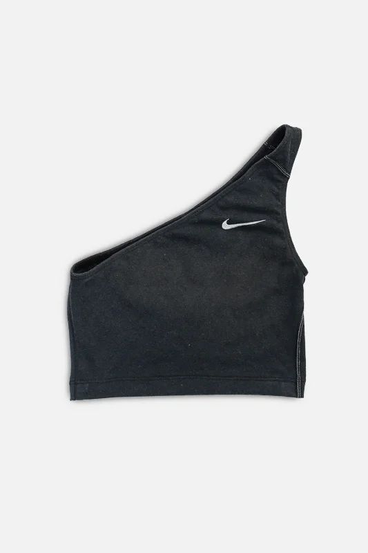 Rework Nike One Shoulder Tank - XS sequin tank top