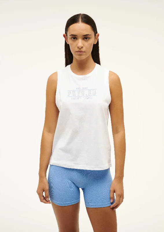 PHYSICAL TANK IN OPTIC WHITE sheer tank top