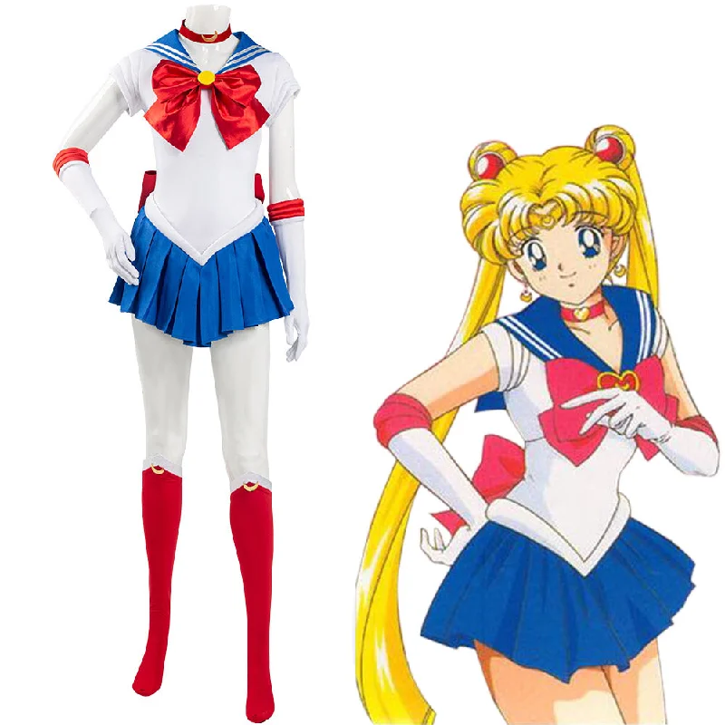 Sailor Moon Tsukino Usagi Halloween Carnival Suit Cosplay Costume Uniform Dress Outfits Tunics Print Colorful Sailor Moon Tsukino Usagi Halloween Carnival Suit Cosplay Costume Uniform Dress Outfits Tunics Print Colorful