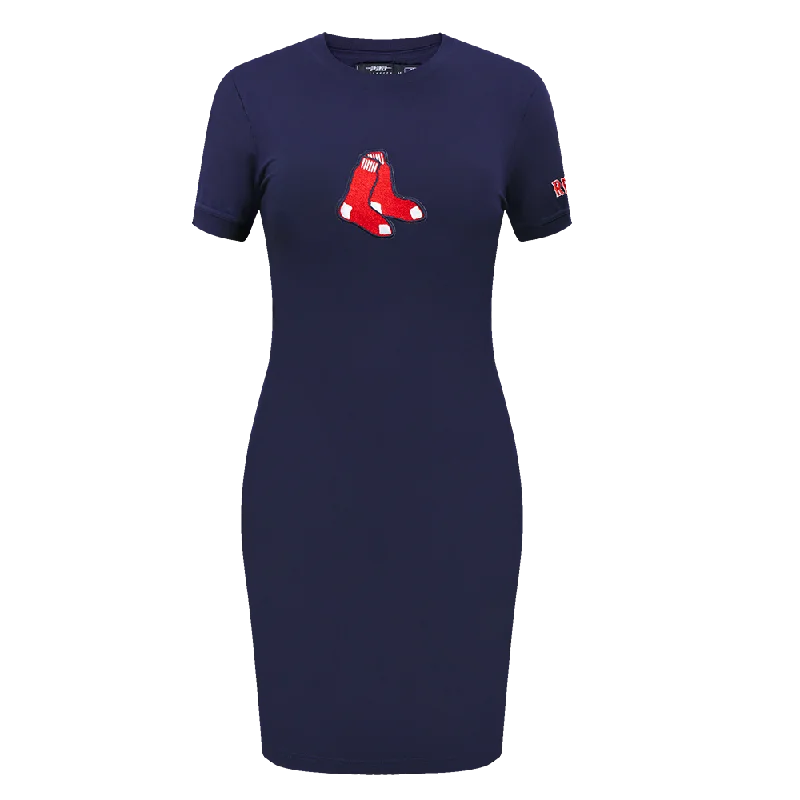 MLB BOSTON RED SOX CLASSIC WOMEN'S BODY CON DRESS (MIDNIGHT NAVY) Boatneck Modish Everyday MLB BOSTON RED SOX CLASSIC WOMEN'S BODY CON DRESS (MIDNIGHT NAVY) Boatneck Modish Everyday