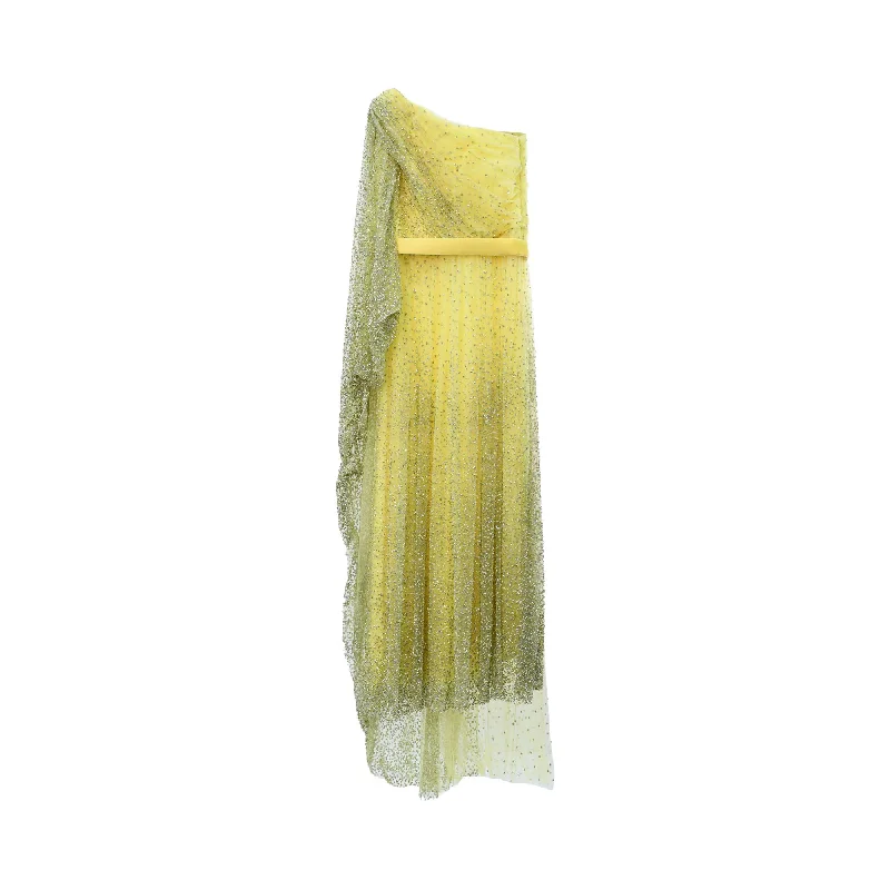 Velvety Couture Women's Orla Yellow Long Dress Tunics Fashionable chic