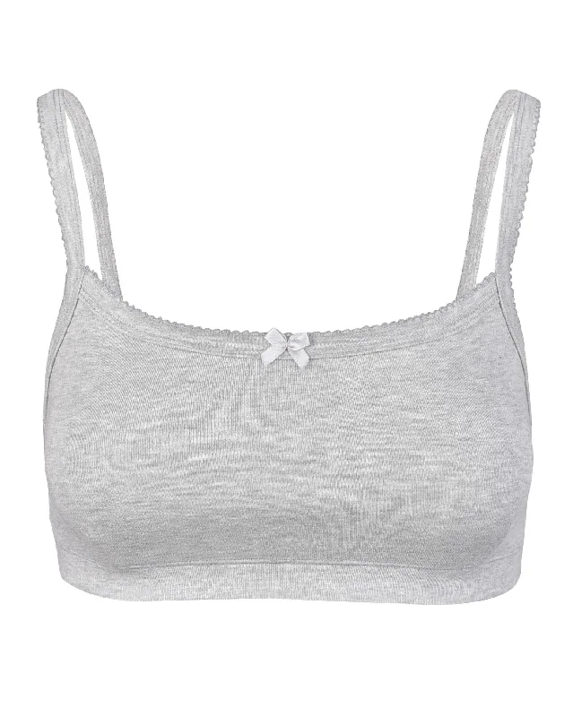 Lace Tank Crop - Grey athletic tank top