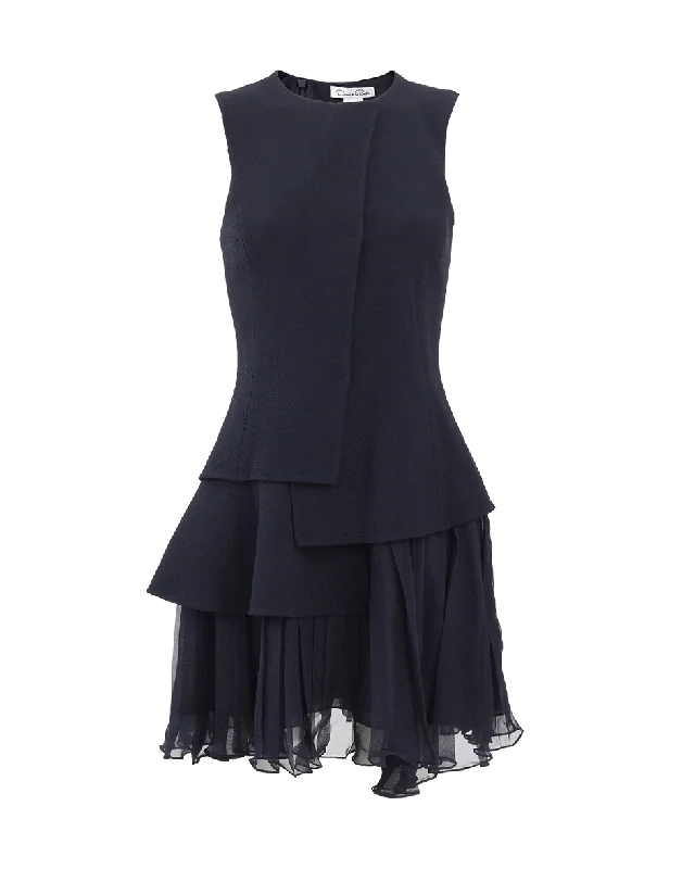 Wool Crepe Dress Shift Classic Vintage