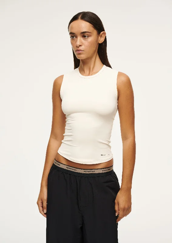 FOUNDATION MUSCLE TANK IN WHISPER WHITE cozy tank top