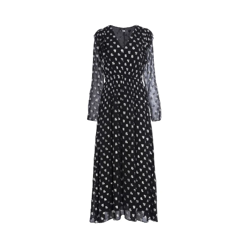 Karl Lagerfeld Women's Black Long Dress Tunics Practical durable