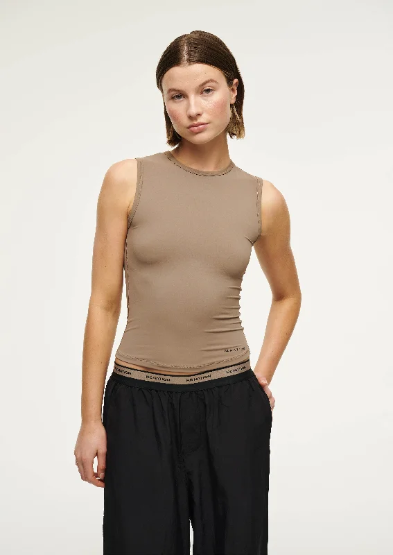 FOUNDATION MUSCLE TANK IN FOSSIL stretchy tank top