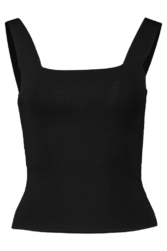 Square Neck Tank - Black charcoal tank top