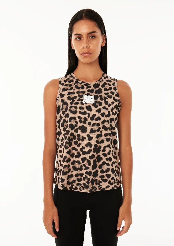 DOWNFORCE AIR FORM TANK IN ANIMAL PRINT halter tank top