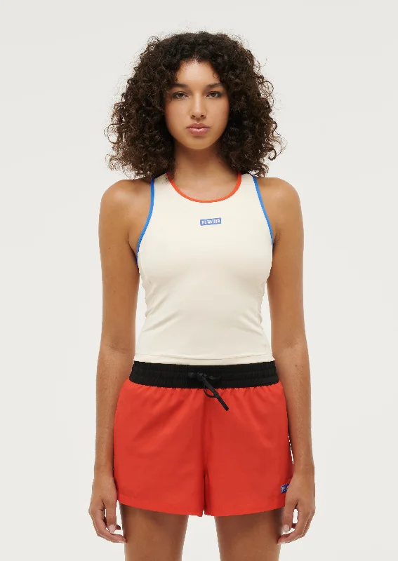 REACTION TIME TANK IN PEARLED IVORY breathable tank top