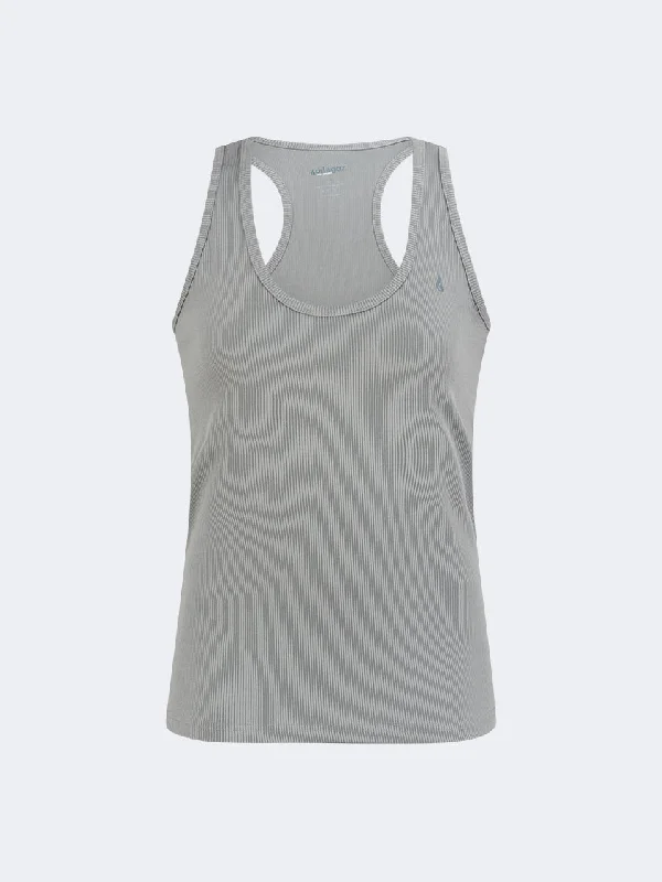 Oil And Gaz Ribbed Women Training Tank Grey scoop neck tank