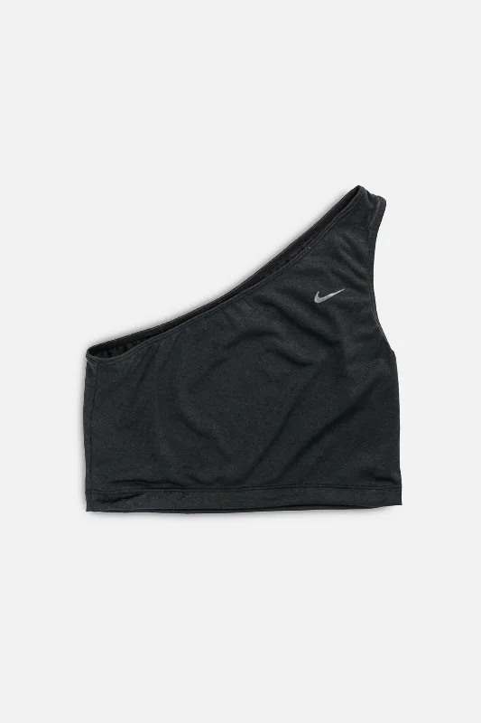 Rework Nike One Shoulder Tank - L glitter tank top