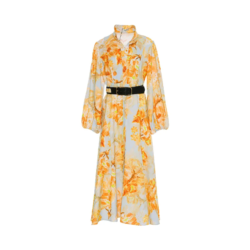 Leo Lin Women's Camellia Print in Apricot Dress Tunics Brand named