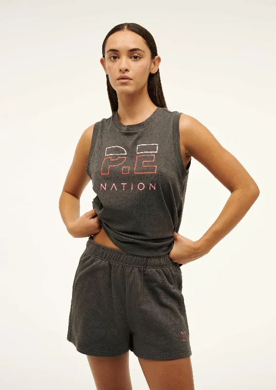 HEADS UP TANK IN GUNMETAL long tank top