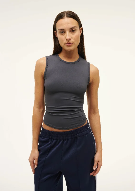 FOUNDATION MUSCLE TANK IN MARINE BLUE mesh tank top