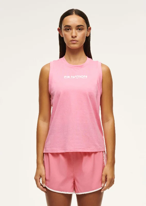 SHUFFLE TANK IN PINK LEMONADE fitted tank top