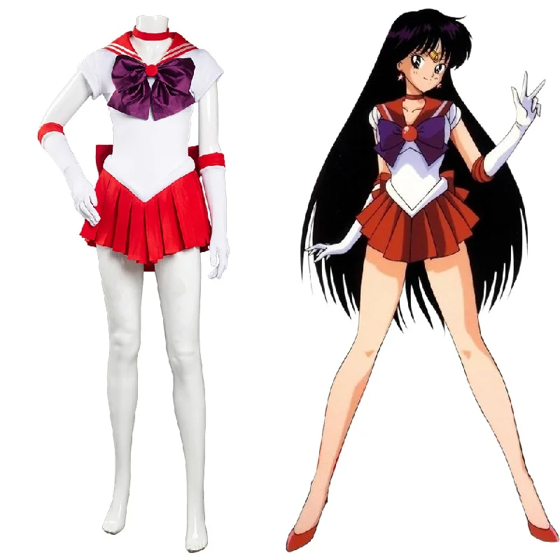Sailor Moon Hino Rei Halloween Carnival Suit Cosplay Costume Uniform Dress Outfits Tunics Long Elegant Sailor Moon Hino Rei Halloween Carnival Suit Cosplay Costume Uniform Dress Outfits Tunics Long Elegant
