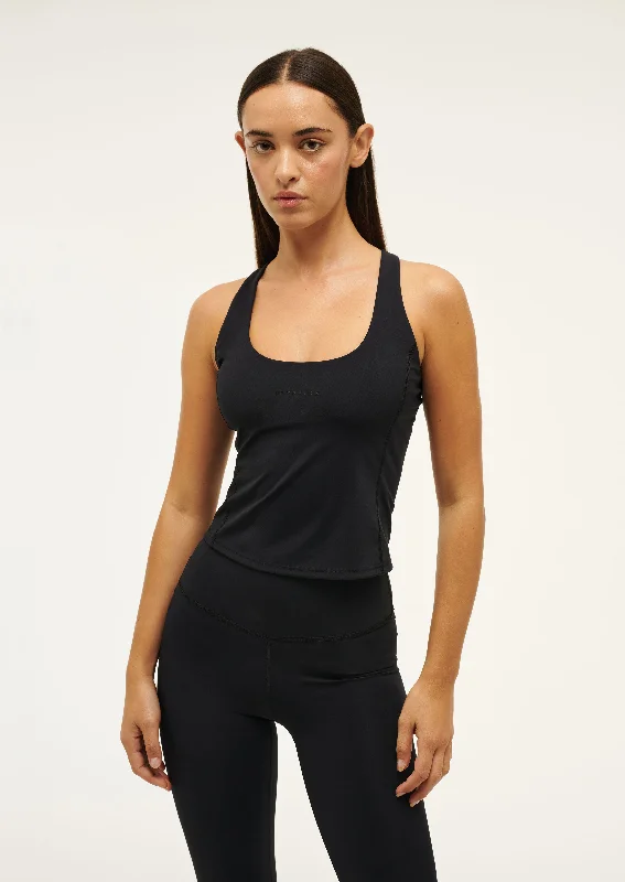 HYPERLUXE TANK IN BLACK cotton tank top