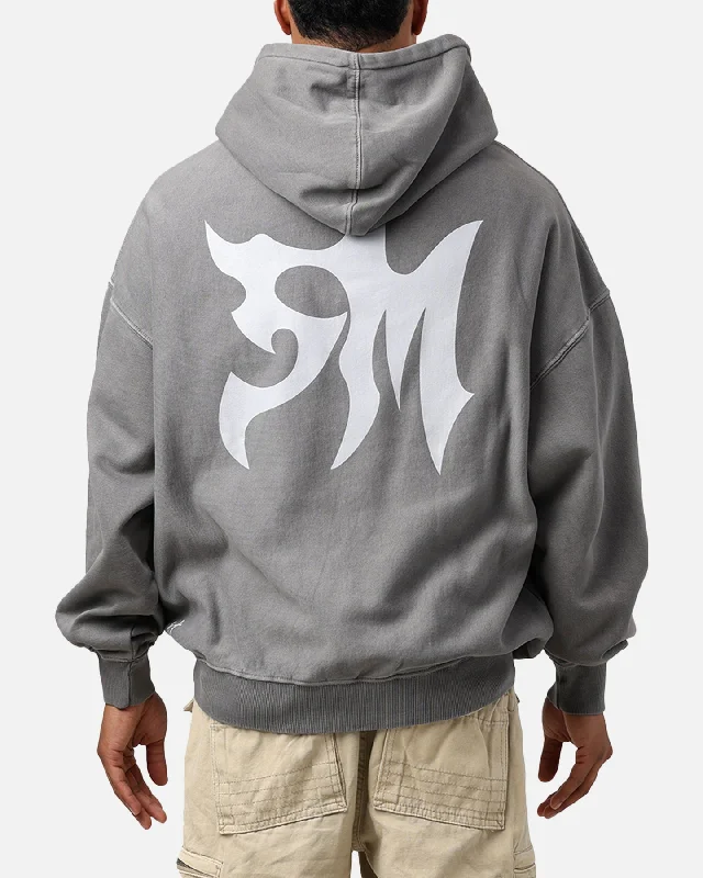 Saint Morta Tribe Premium Hoodie Washed Charcoal Hoodie with Ribbed Neckline Snug Warm Saint Morta Tribe Premium Hoodie Washed Charcoal Hoodie with Ribbed Neckline Snug Warm