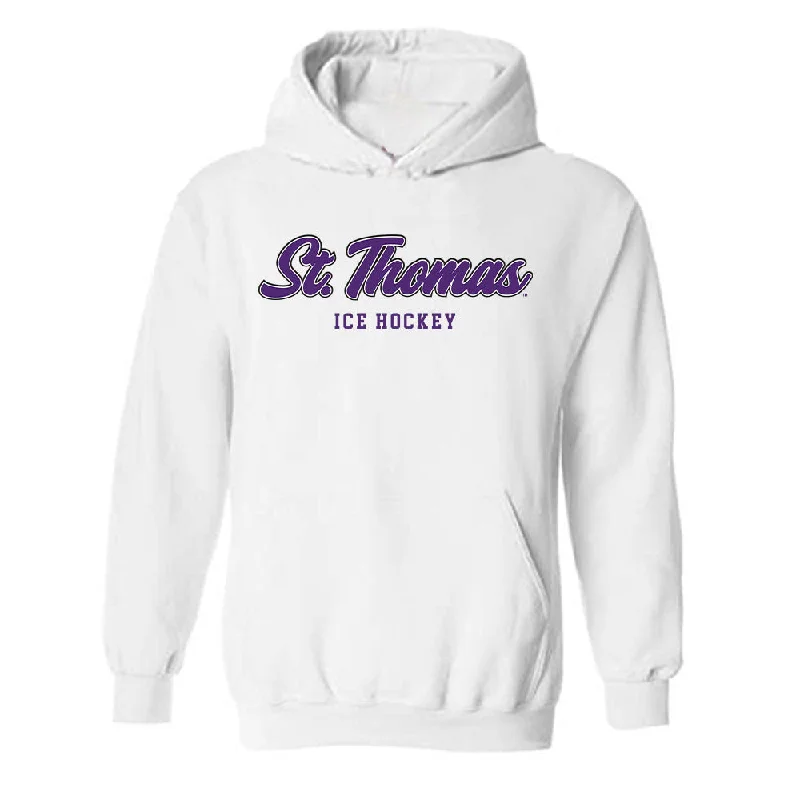 UST - NCAA Women's Ice Hockey : Ella Boerger - Hooded Sweatshirt Hoodie with Illustration Artistic Creative