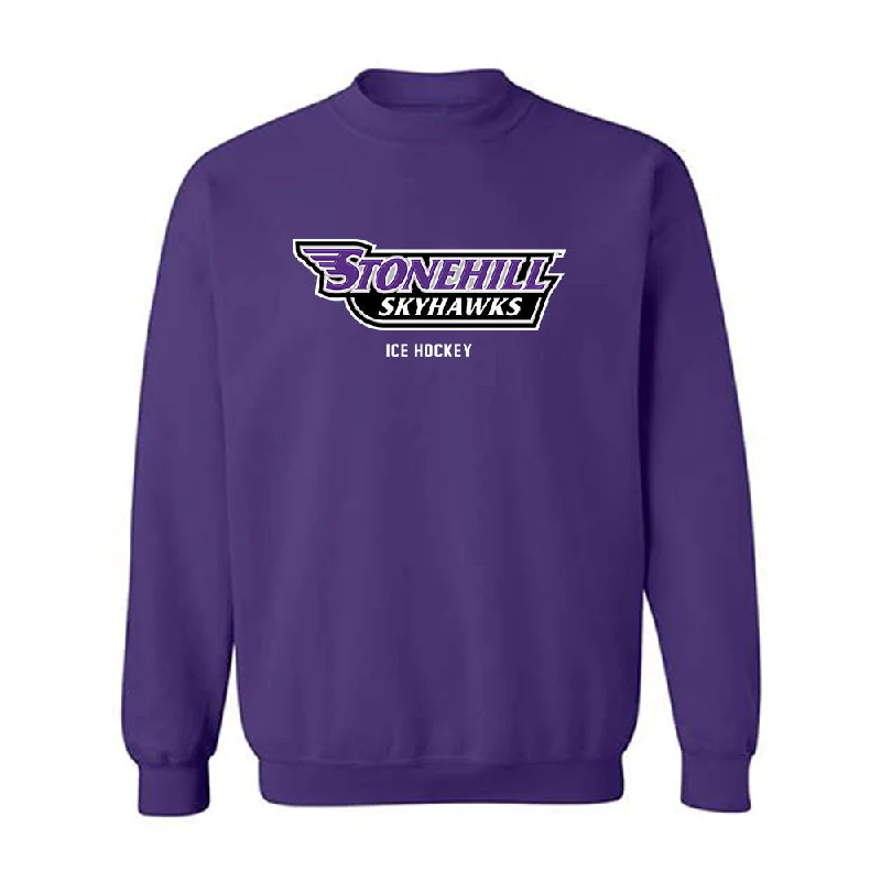 Stonehill - NCAA Women's Ice Hockey : Brianna Walkom - Classic Shersey Crewneck Sweatshirt Hoodie with Frayed Bohemian Relaxed