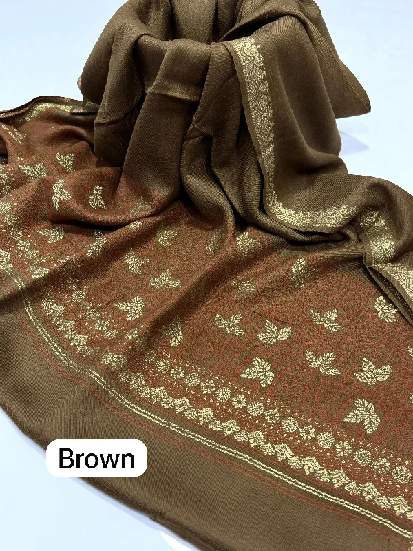 Elegant And Beautiful Brown Pashmina Shawl Soft Cashmere Shawl Poncho