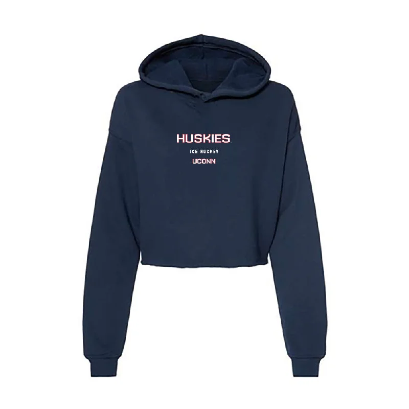 UConn - NCAA Women's Ice Hockey : Brooke Campbell - Women's Crop Fleece Hoodie Hoodie with Button Classic Timeless