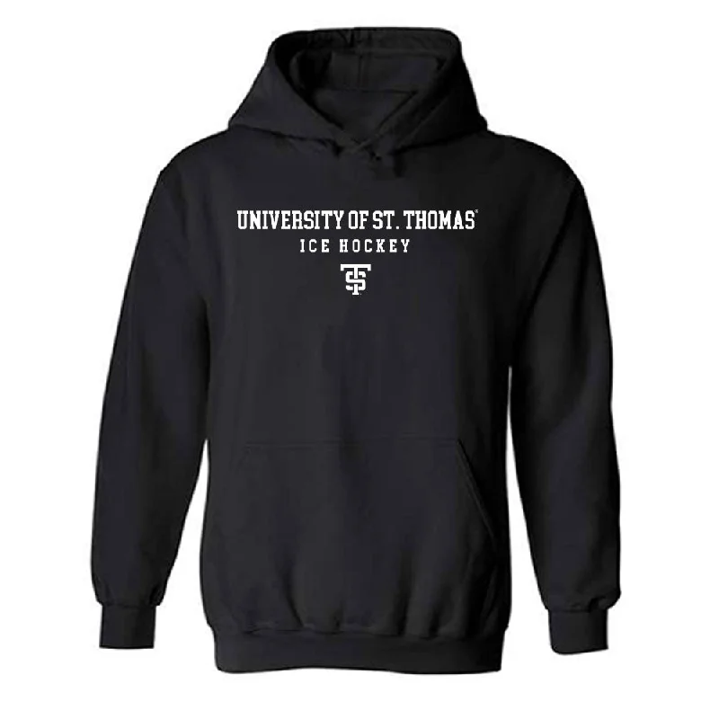 UST - NCAA Women's Ice Hockey : Madelynn Jurgensen - Classic Shersey Hooded Sweatshirt Hoodie with Hem Ribbing Snug Secure