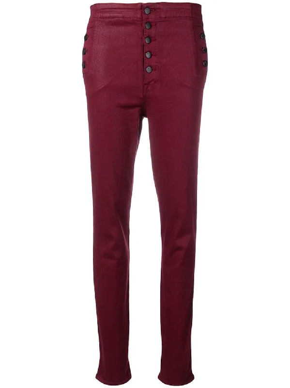 multi buttons skinny trousers Trousers Review Highly