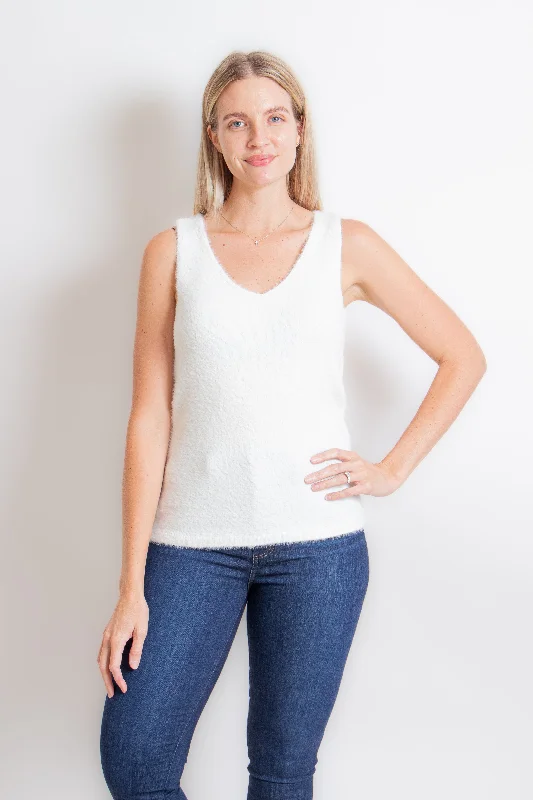 Ivory Sweater Tank Top Boxy Sweater Fitted Sweater A-Line