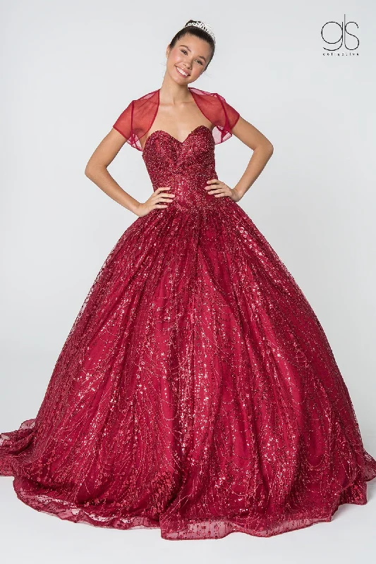 Jeweled Strapless Glitter Ball Gown with Jacket by Elizabeth K GL2804 Fleece Jacket Down Jacket Feather Jacket Jeweled Strapless Glitter Ball Gown with Jacket by Elizabeth K GL2804 Fleece Jacket Down Jacket Feather Jacket