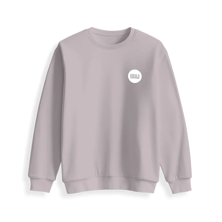 Monochrome Crewneck Pullover - Powder Pink Scalloped Neck Pullover