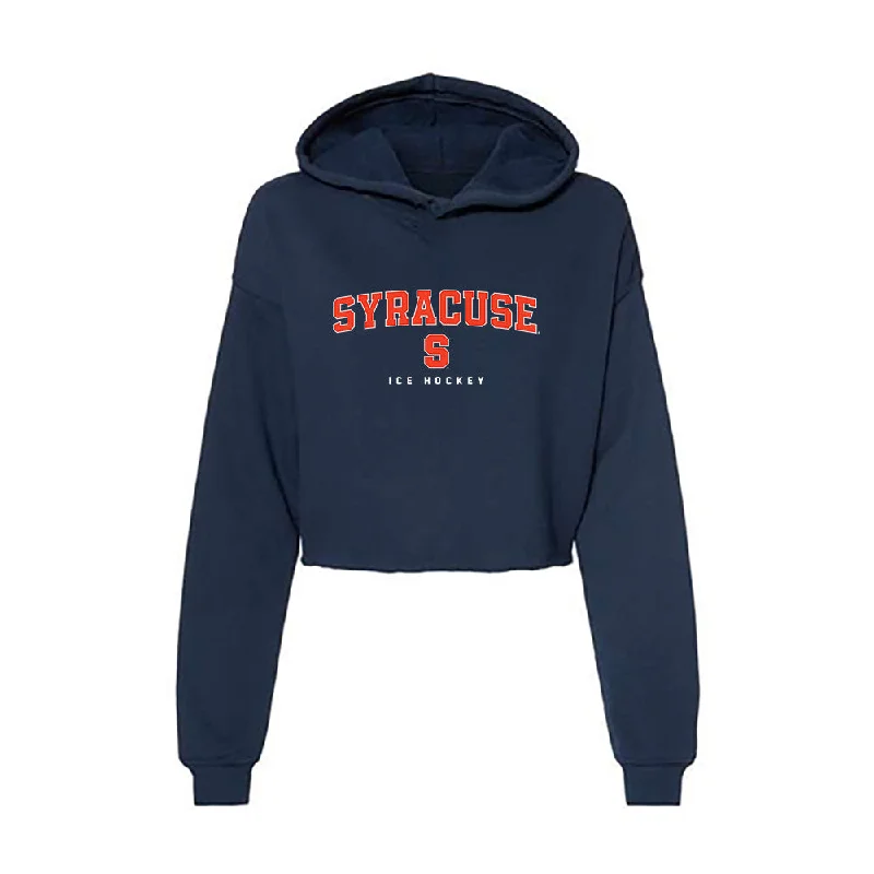 Syracuse - NCAA Women's Ice Hockey : Amelia Van Vilet - Women's Crop Fleece Hoodie Hoodie with Side Slits Relaxed Casual