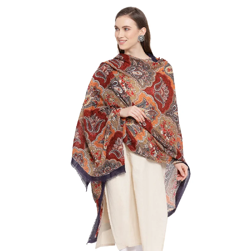 Paisley Block Multi Printed Shawl Comfortable Knitted Shawl Wrap