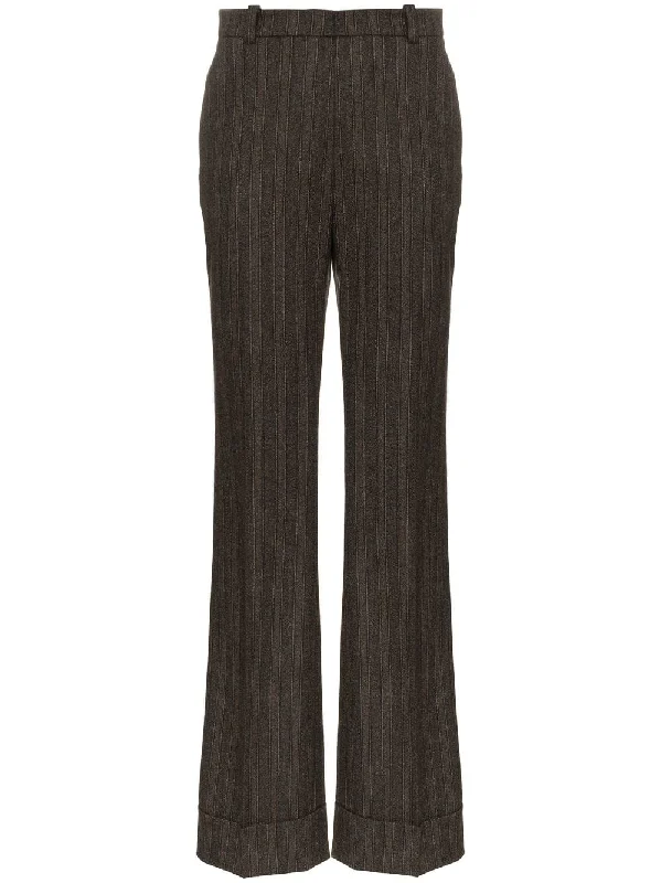 high waisted striped wool trousers Trousers Trousers Formal