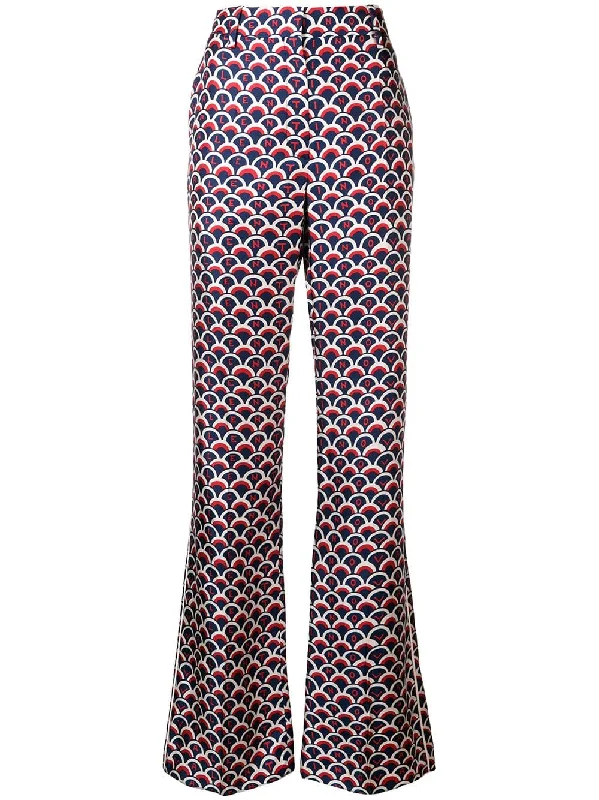 scalloped logo print trousers Trousers Summer Linen