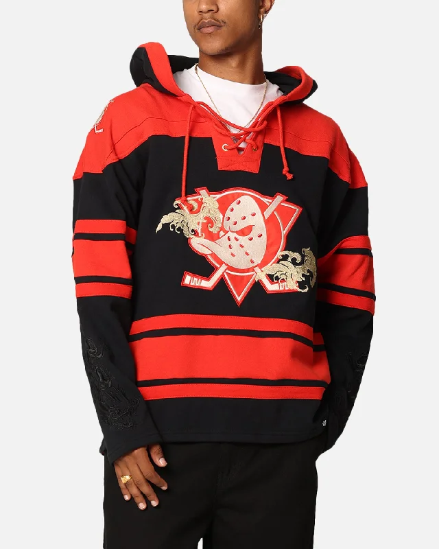 47 Brand Anaheim Ducks 'Year Of The Dragon' Lacer Hoodie Jet Black Hoodie with Drawcord Adjustable Secure
