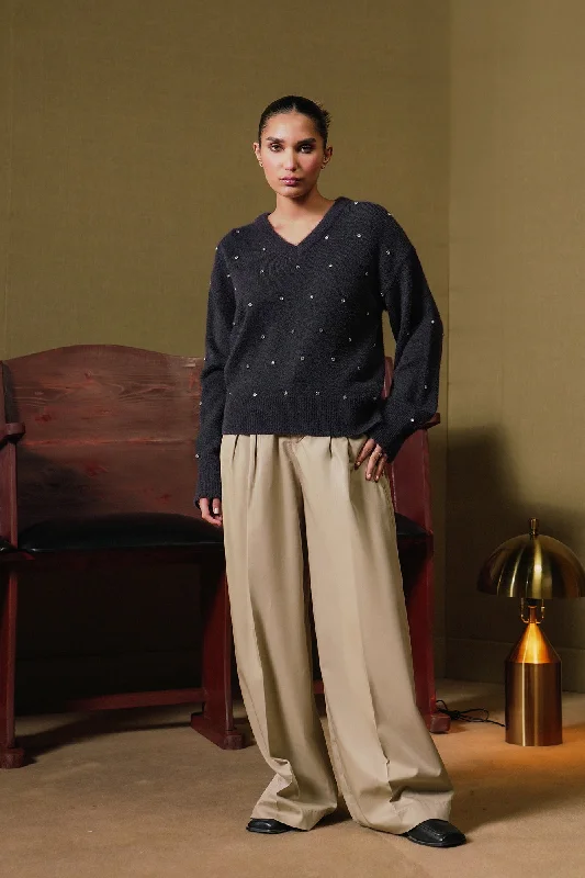 EMBELLISHED SWEATER (E1280/108/905) Lightweight Heavyweight Midweight