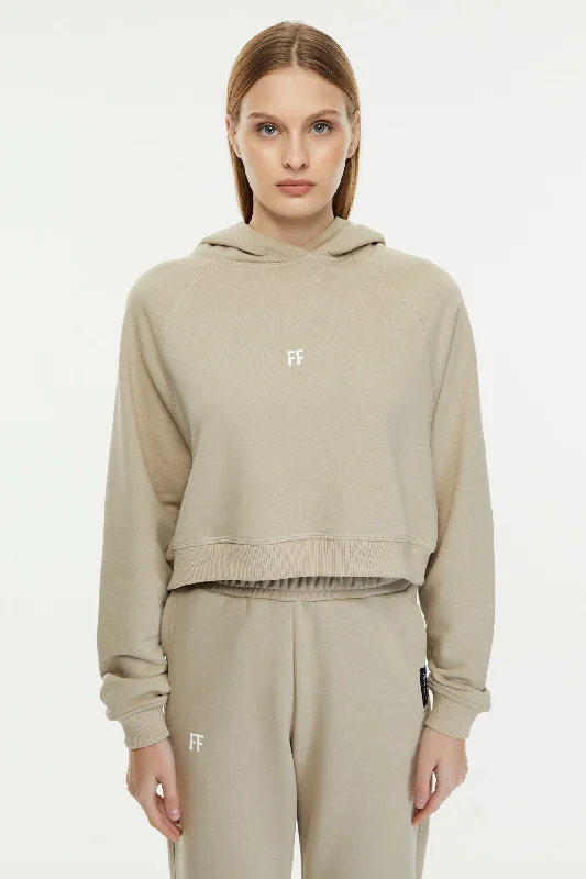 FF / Crop Hoodie Hoodie with Color Block Contrast Stylish