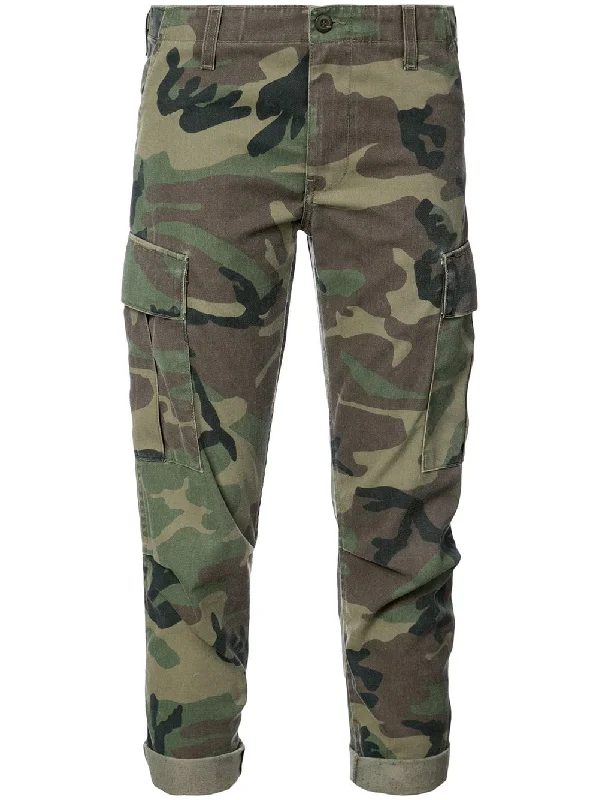 camouflage print cropped trousers Skinny Trousers Denim Stretchy