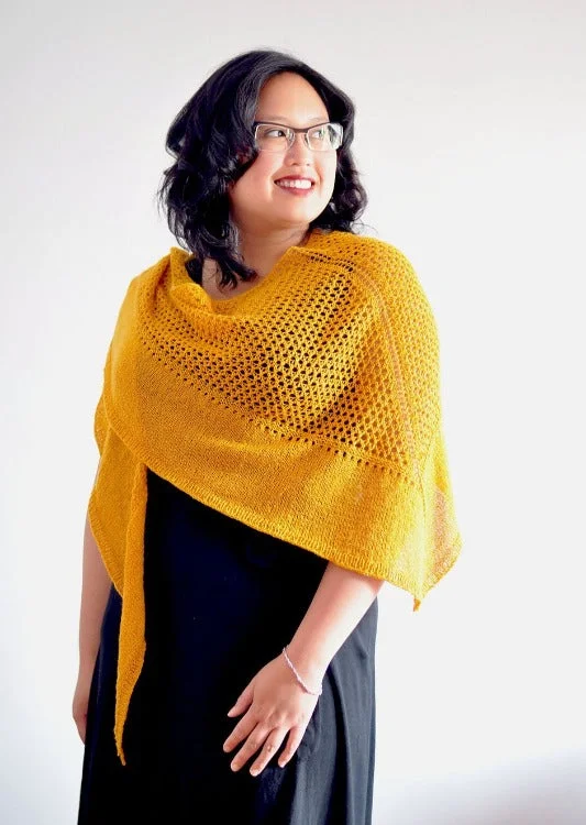 Cerasus Shawl, Laura Chau. Print Knitting Pattern Trendy Boho Style Shawl