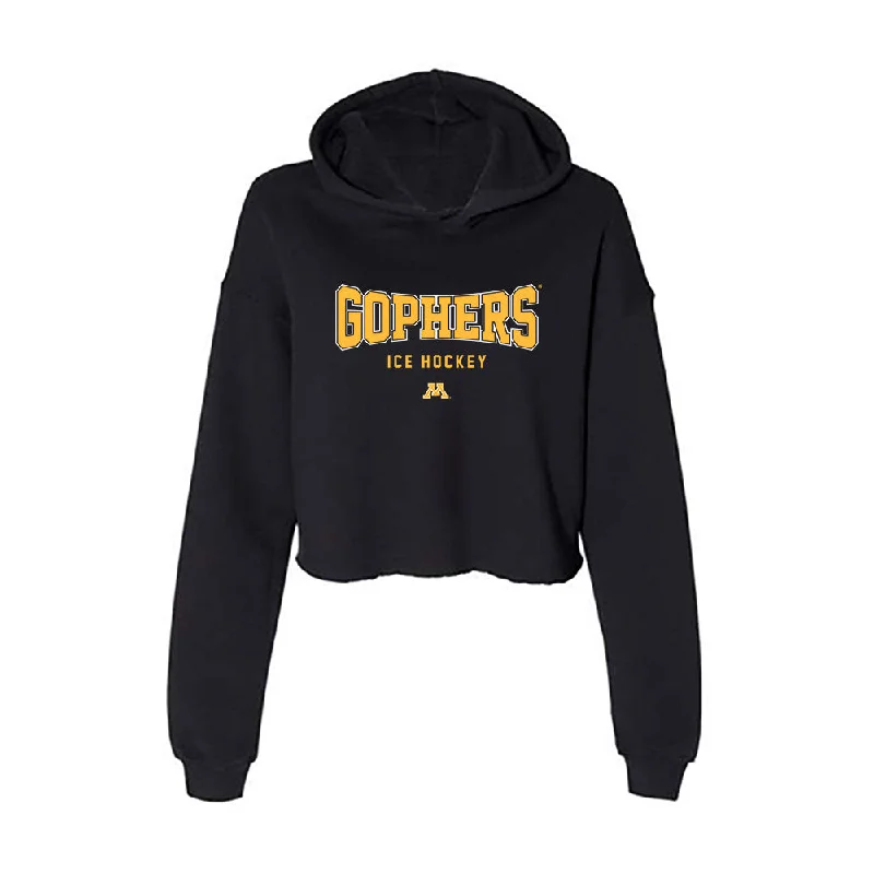 Minnesota - NCAA Women's Ice Hockey : Emily Zumwinkle - Women's Crop Fleece Hoodie Hoodie with Raw Hem Edgy Unfinished